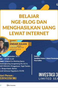 Workshop Belajar Nge-blog dan Menghasilkan Uang Lewat Internet